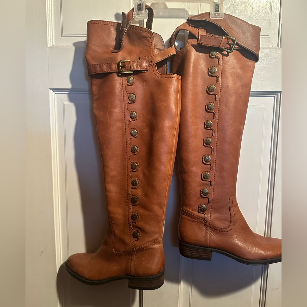 Sam Edelman Brown Leather Boot with Stud Details